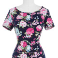 Belle Poque floral 60s robe vintage 50s swing pinup vestidos style été femme o cou rétro robe BP000172-4